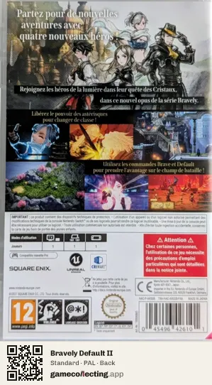 Bravely Default II Nintendo Switch, PAL box back
