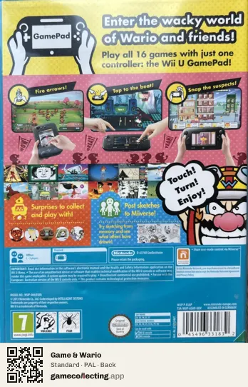 Game & Wario Nintendo Wii U, PAL box back
