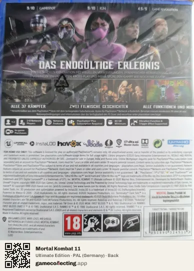 Mortal Kombat 11 PlayStation 5, Germany box back
