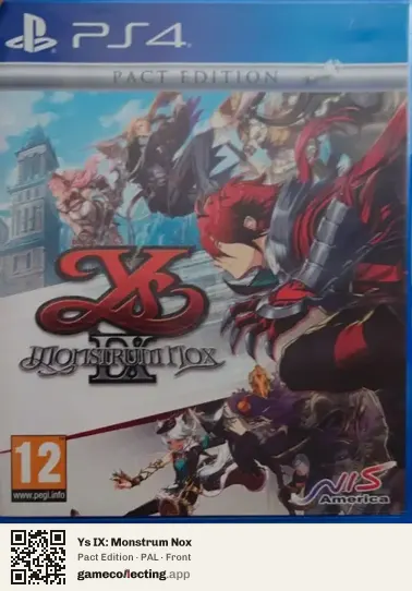Ys IX: Monstrum Nox PlayStation 4, PAL box front