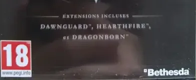 The Elder Scrolls V: Skyrim, the USK square on its front