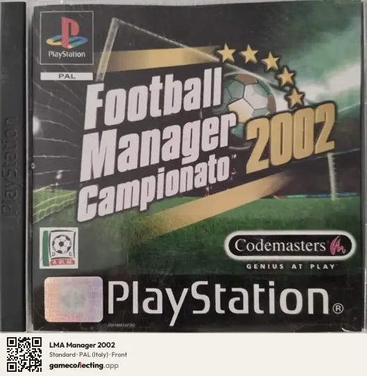 LMA Manager 2002 PlayStation, Italy box front