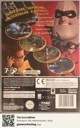 The Incredibles Nintendo GameCube, Netherlands box back