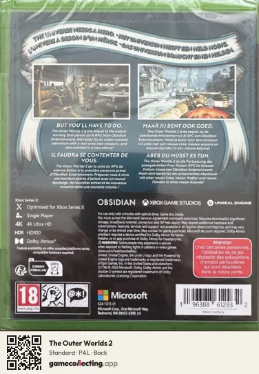 The Outer Worlds 2 Xbox Series X, PAL box back