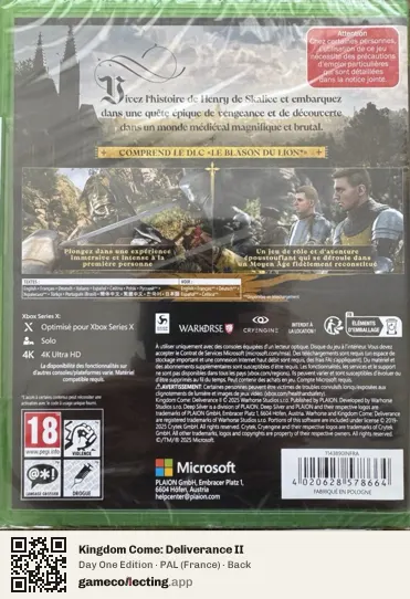 Kingdom Come: Deliverance II Xbox Series X, France box back