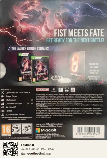 Tekken 8 Xbox Series X, PAL box back