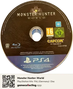 Monster Hunter: World PlayStation 4, PAL disc