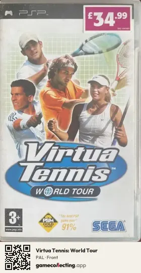 Virtua Tennis: World Tour PlayStation Portable, PAL box front