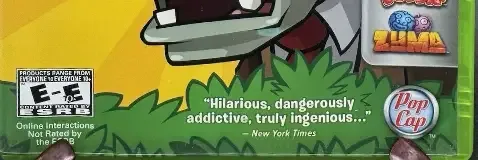 Plants vs. Zombies, the ESRB box on its front
