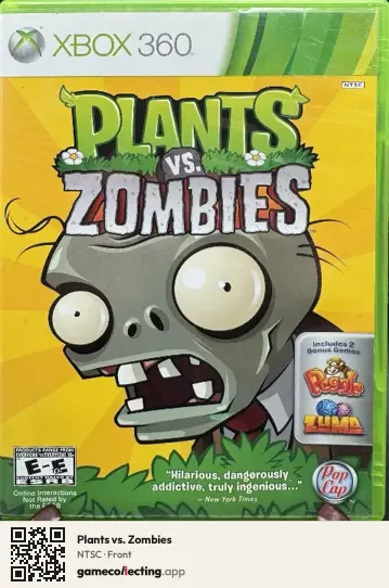 Plants vs. Zombies Xbox 360, NTSC box front