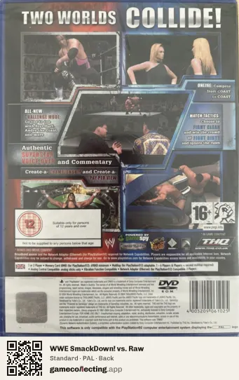 WWE SmackDown! vs. Raw PlayStation 2, PAL box back