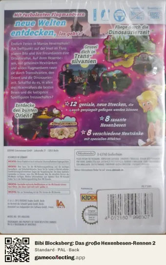 Bibi Blocksberg: Das große Hexenbesen-Rennen 2 Nintendo Wii, PAL box back