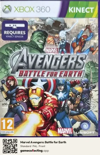 Marvel Avengers: Battle for Earth Xbox 360, PAL box front