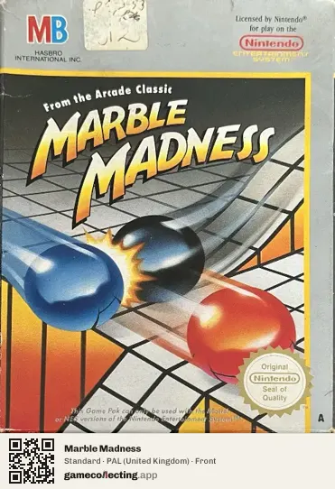 Marble Madness Nintendo Entertainment System, United Kingdom box front