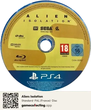 Alien: Isolation PlayStation 4, PAL disc