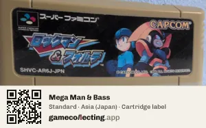 Mega Man & Bass Super Nintendo Entertainment System, Asia cartridge label