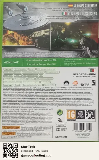 Star Trek Xbox 360, PAL box back