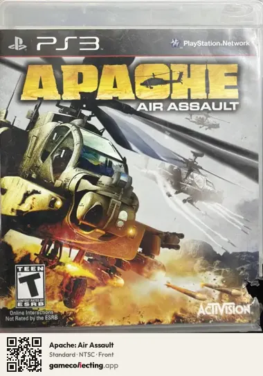 Apache: Air Assault PlayStation 3, NTSC box front