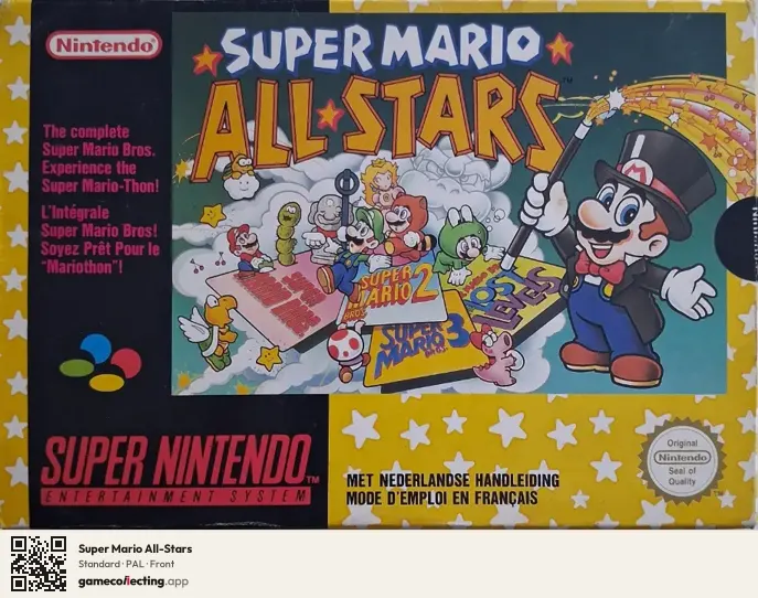 Super Mario All-Stars Super Nintendo Entertainment System, PAL box front