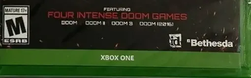 Doom Slayers Collection, the ESRB box on its front
