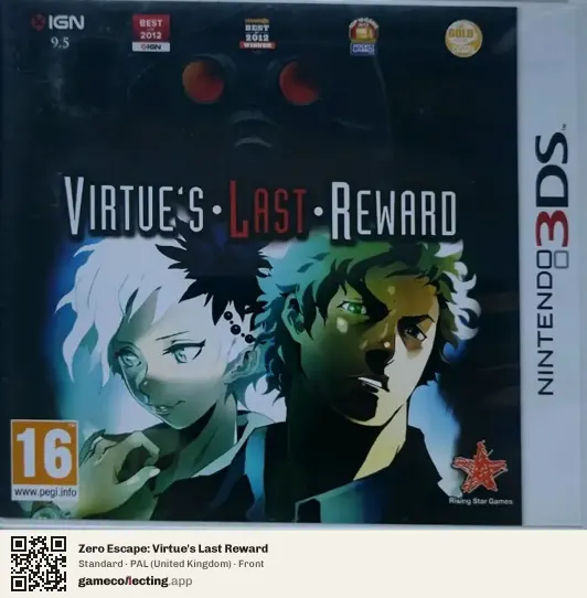Zero Escape: Virtue's Last Reward Nintendo 3DS, United Kingdom box front