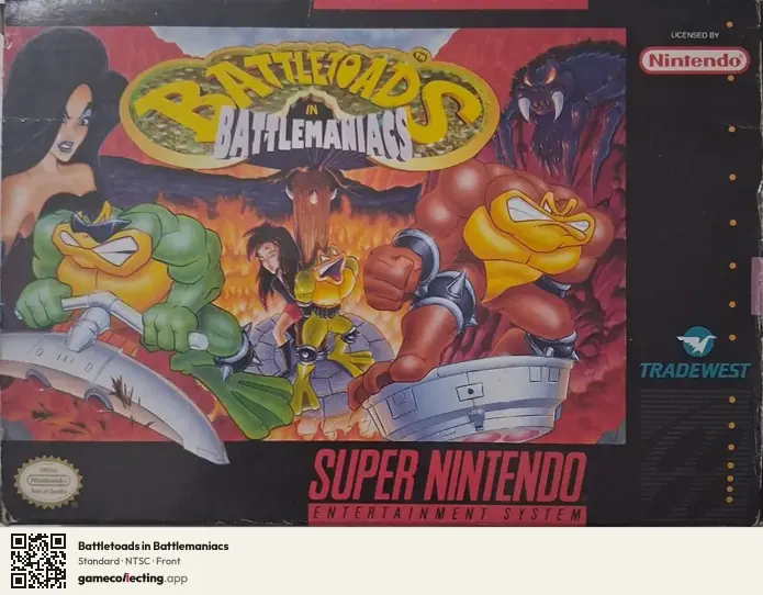 Battletoads in Battlemaniacs Super Nintendo Entertainment System, NTSC box front