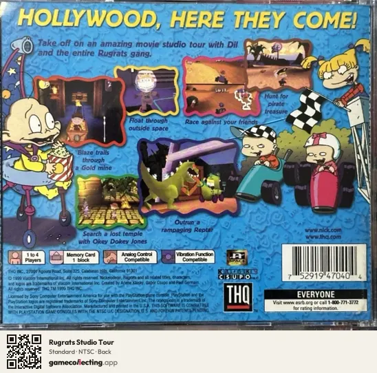 Rugrats Studio Tour PlayStation, NTSC box back