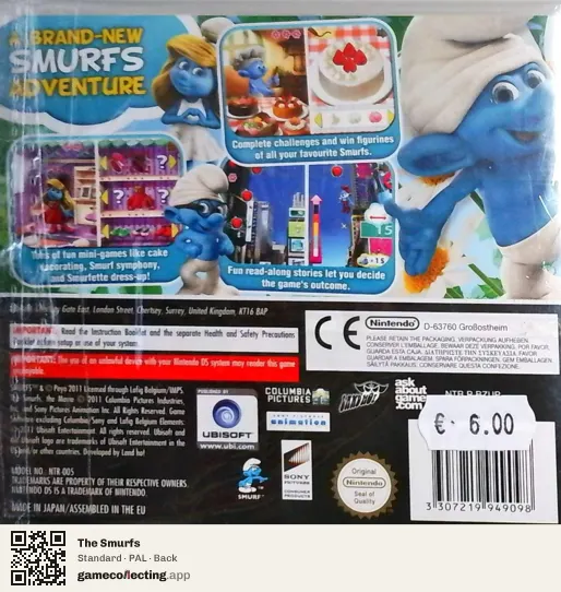 The Smurfs Nintendo DS, PAL box back
