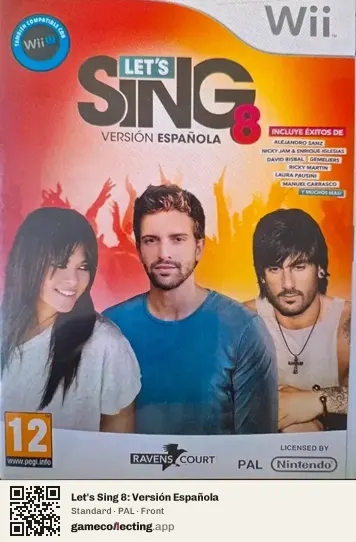 Let's Sing 8: Versión Española Nintendo Wii, PAL box front