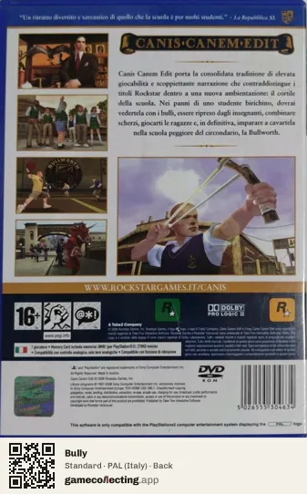 Bully PlayStation 2, Italy box back