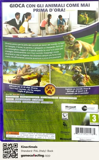 Kinectimals Xbox 360, Italy box back