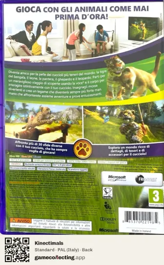 Kinectimals Xbox 360, Italy box back