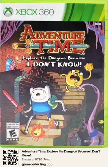 Adventure Time: Explore the Dungeon Because I Don't Know! Xbox 360, NTSC box front