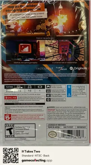 It Takes Two Nintendo Switch, NTSC box back