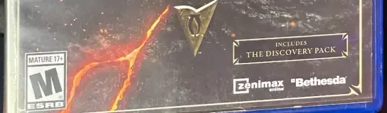 Elder Scrolls Online: Morrowind, the ESRB box on its front