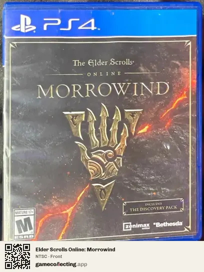 Elder Scrolls Online: Morrowind PlayStation 4, NTSC box front