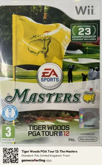 Tiger Woods PGA Tour 12: The Masters Nintendo Wii, United Kingdom box front