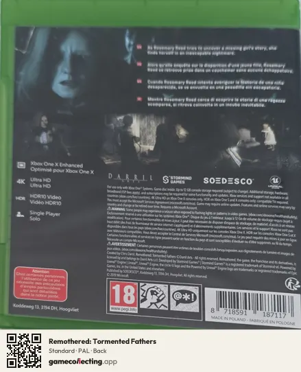 Remothered: Tormented Fathers Xbox One, PAL box back