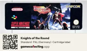 Knights of the Round Super Nintendo Entertainment System, PAL cartridge label