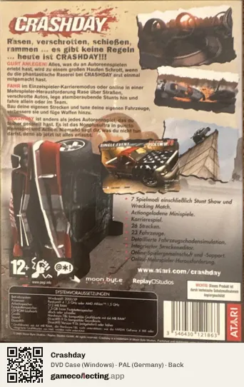 Crashday Computer, Germany box back