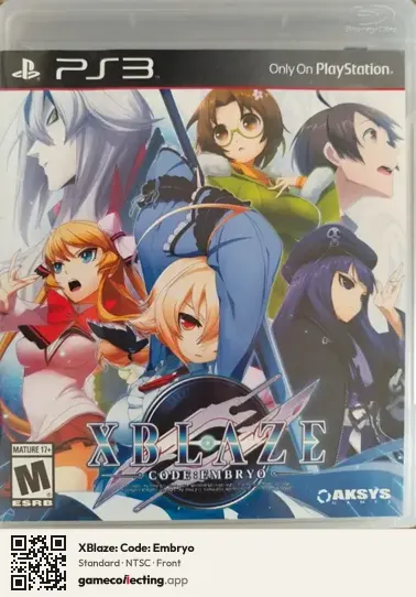 XBlaze: Code: Embryo PlayStation 3, NTSC box front