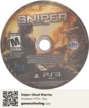 Sniper: Ghost Warrior PlayStation 3, NTSC disc