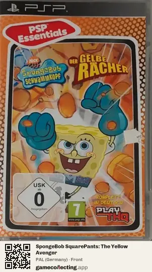 SpongeBob SquarePants: The Yellow Avenger PlayStation Portable, Germany box front