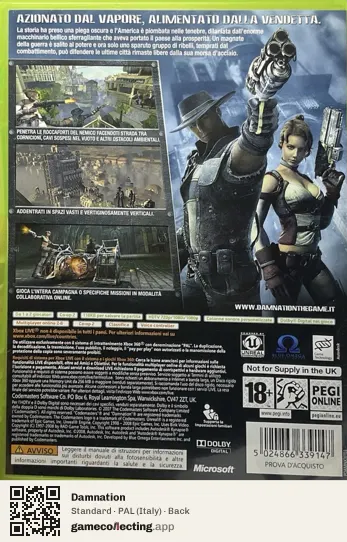 Damnation Xbox 360, Italy box back