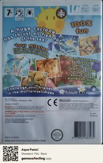 Aqua Panic! Nintendo Wii, PAL box back