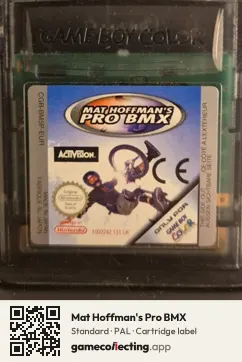 Mat Hoffman's Pro BMX Game Boy Color, PAL cartridge label