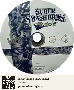 Super Smash Bros. Brawl Nintendo Wii, PAL disc