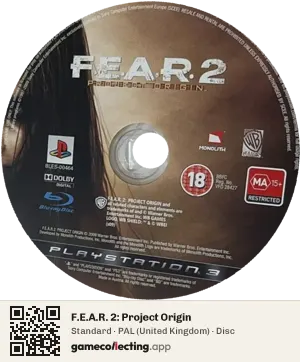 F.E.A.R. 2: Project Origin PlayStation 3, PAL disc