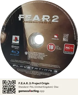 F.E.A.R. 2: Project Origin PlayStation 3, PAL disc