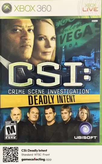 CSI: Deadly Intent Xbox 360, NTSC box front